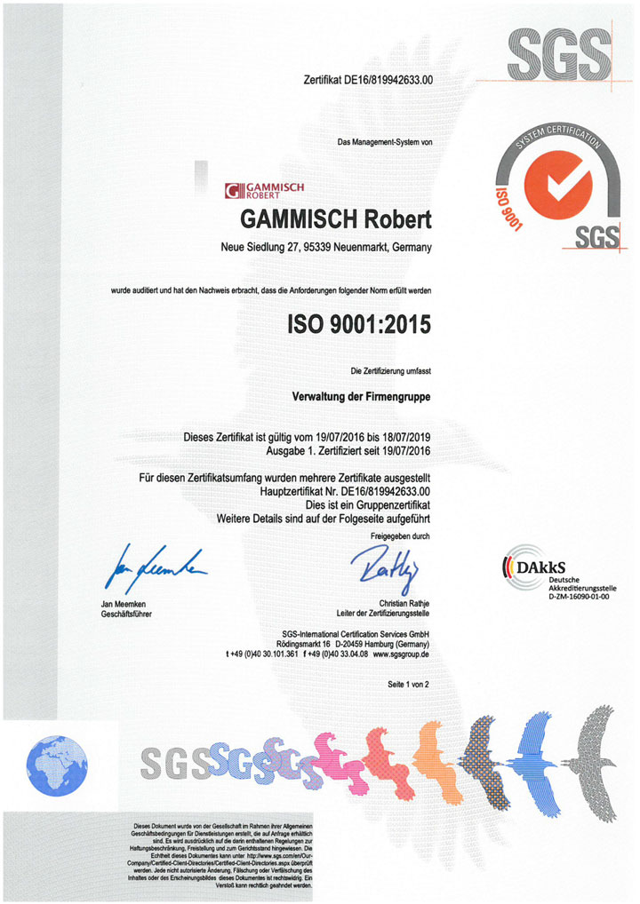 SGS ISO 9001:2015 de Robert GAMMISCH